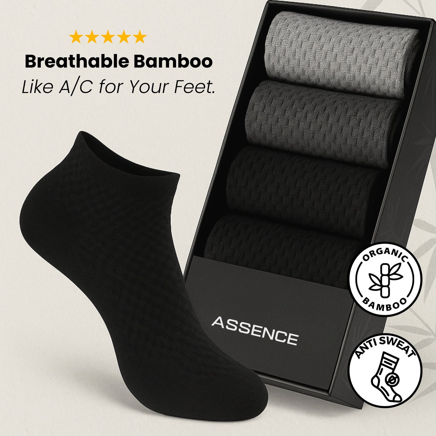 ASSENCE® BAMBOO AIRKNIT SOCKS